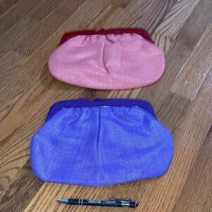 Made in Italy straw purses. One purple one red.